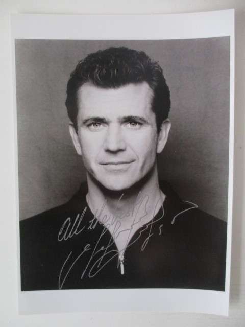 PRINTED AUTOGRAPH- MEL GIBSON - THE PATRIOT -    12 1/2CM X  18CM