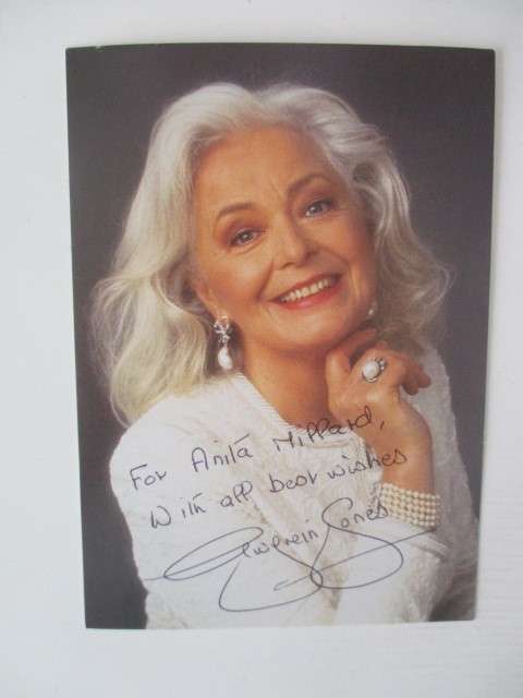 AUTOGRAPHED/SIGNED -  DAME GWYNETH JONES - OPERA SINGER  10 1/2CM X 15CM