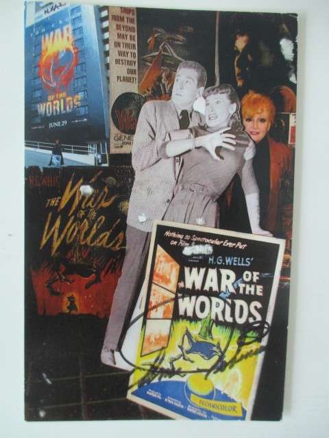AUTOGRAPHED SIGNED - ANN ROBINSON - NOTE FROM HER -WAR OF THE WORLDS 1953   POSTCARD