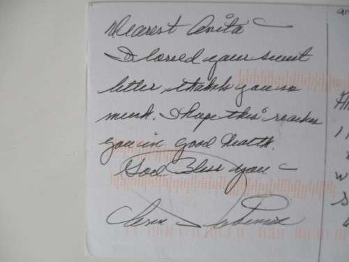 AUTOGRAPHED SIGNED - ANN ROBINSON - NOTE FROM HER -WAR OF THE WORLDS 1953   POSTCARD