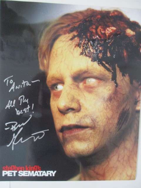 AUTOGRAPHED/ SIGNED - BRAD GREENQUIST - `` PET SEMATARY ``  AND LETTER A4 SIZE