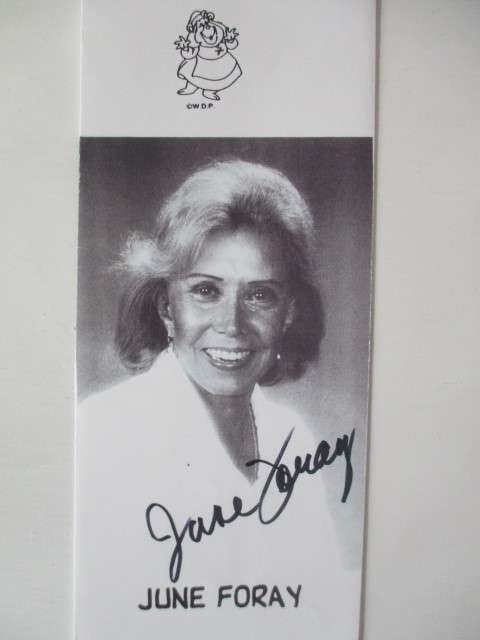 AUTOGRAPHED / SIGNED - VOICE ACTOR GRANDMA ON TWEETY - JUNE FORAY