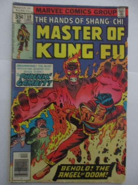 MARVEL COMICS -MASTER OF KUNG FU -  NO. 59 1977 -  4 FREE ACTION HERO CARDS