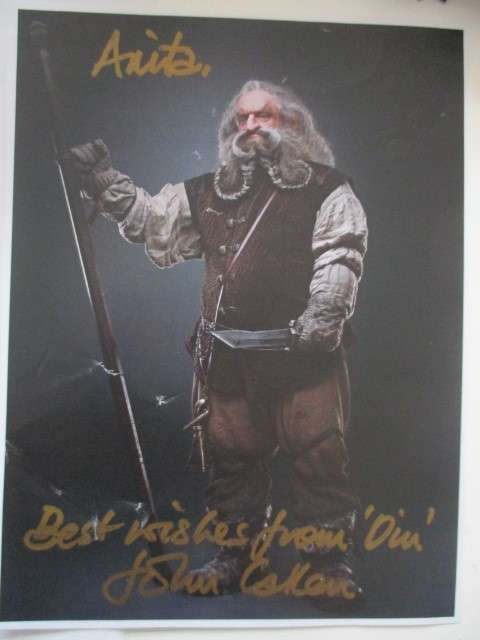 AUTOGRAPH / SIGNED - JOHN CALLEN - LORD OF THE RINGS  AND LETTER