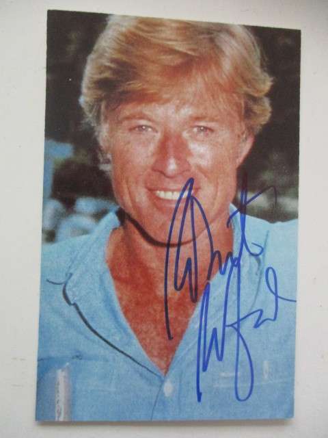 AUTOGRAPHED / SIGNED - ROBERT REDFORD - APP POSTCARD SIZE AND FREE PRINTED ONE!!!