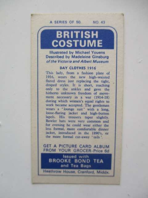 BROOKE BOND TEA CARDS - COSTUME - 30 CARDS