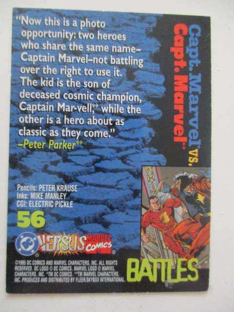 DC VERSUS MARVEL - TRADING CARDS CAPT.  MARVEL