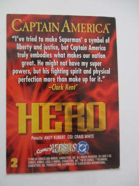 MARVEL VERSUS DC card  - CAPTAIN AMERICA
