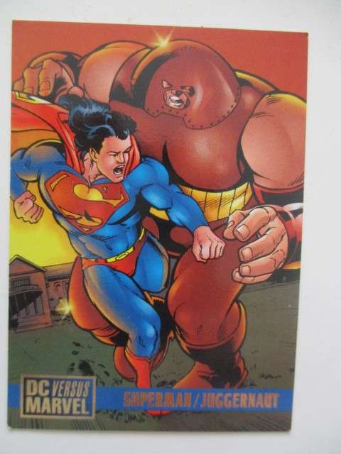 DC VERSUS MARVEL CARD - SUPERMAN / JUGGERNAUT