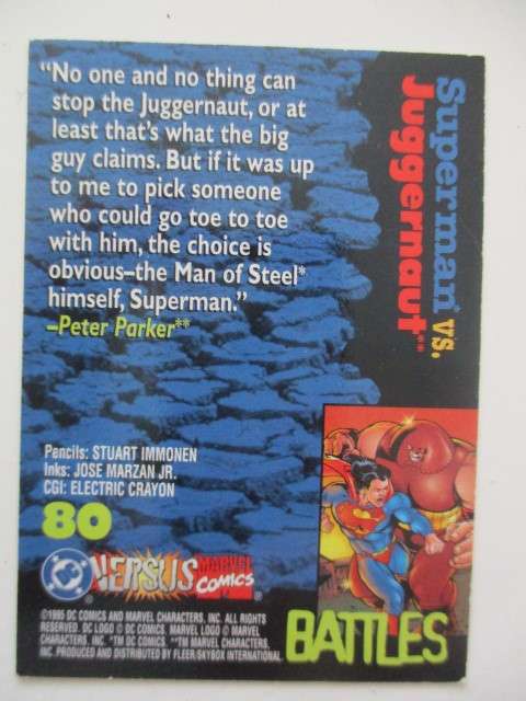 DC VERSUS MARVEL CARD - SUPERMAN / JUGGERNAUT