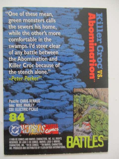 DC VERSUS MARVEL TRADING CARD  - KILLER CROC / ABOMINATION