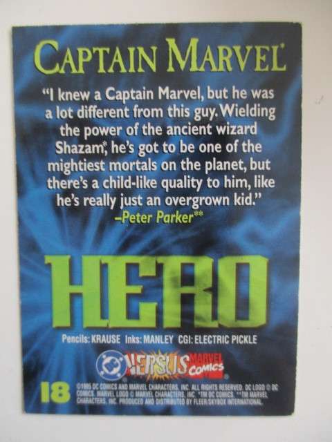 DC VERSUS MARVEL TRADING CARD  - CAPTAIN MARVEL