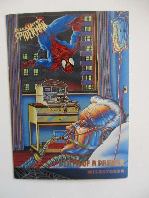 FLEER ULTRA SPIDERMAN  TRADING CARD - MILESTONES DEATH OF A PARKER
