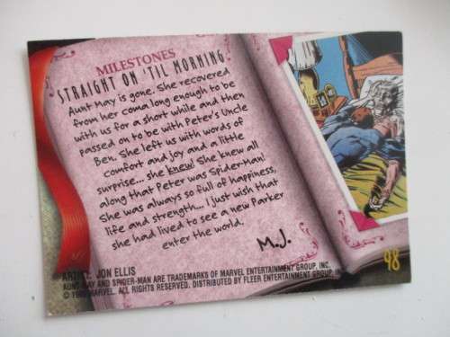 FLEER ULTRA SPIDERMAN  TRADING CARD - MILESTONES DEATH OF A PARKER