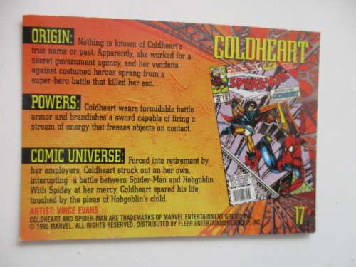 FLEER ULTRA SPIDERMAN TRADING CARD - COLDHEART