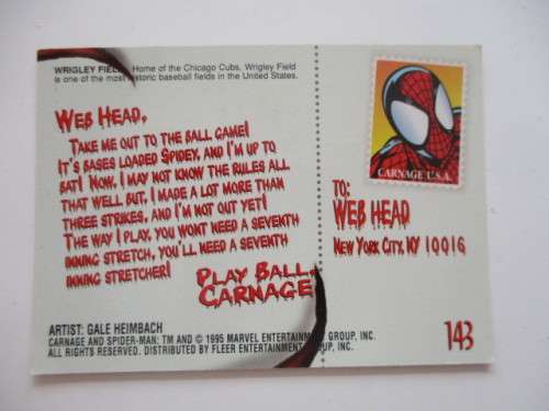 FLEER ULTRA - SPIDER-MAN CARNAGE USA - WRIGLEY FIELD