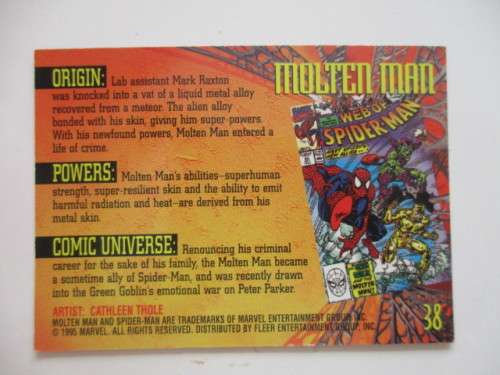 FLEER ULTRA SPIDER-MAN  TRADING CARD - MOLTEN MAN
