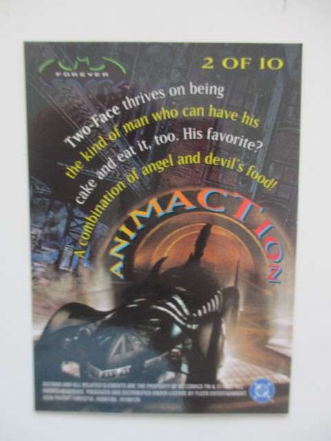 DC ANIMACTION  BAT MAN FOREVER CHROME  TRADING CARD TWO FACE