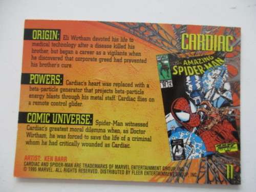 FLEER ULTRA TRADING CARD  - SPIDER-MAN   CARDIAC