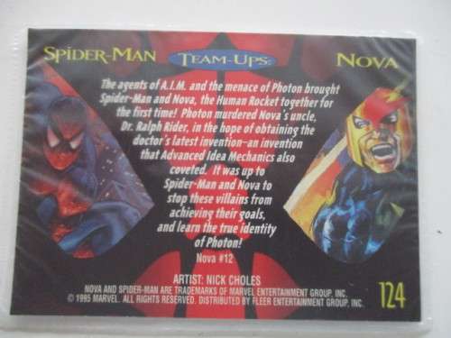 FLEER ULTRA - SPIDER-MAN  - NOVA  - SEALED IN PLASTIC