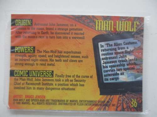 FLEER ULTRA - SPIDER-MAN  - MAN-WOLF   -SEALED IN PLASTIC