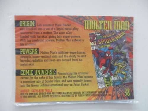 FLEER ULTRA TRADING CARD - SPIDER-MAN - MOLTEN MAN - SEALED IN PLASTIC