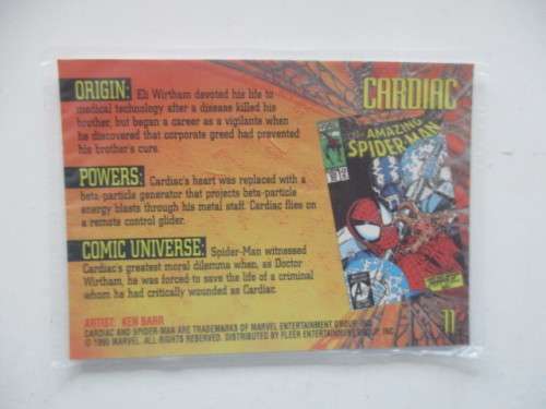 FLEER ULTRA TRADING CARD - SPIDER-MAN - CARDIAC  - SEALED IN PLASTIC
