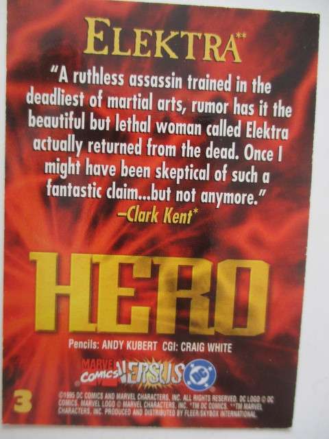 MARVEL TRADING CARD VERSUS DC  - ELEKTRA
