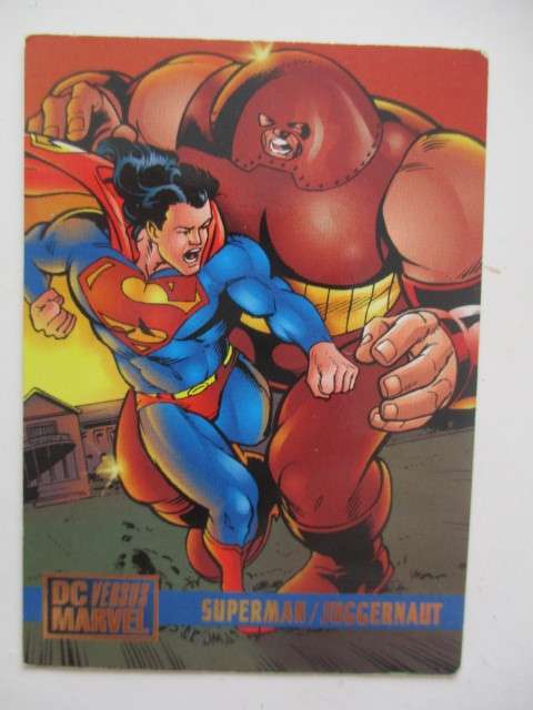 DC VERSUS  MARVEL TRADING CARD   - SUPERMAN / JUGGERNAUT