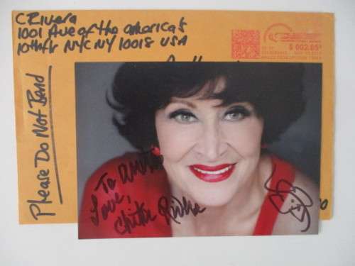 AUTOGRAPHED / SIGNED - CHITA RIVERA - BROADWAY LEGEND / CHICAGO - ACTRESS SINGER