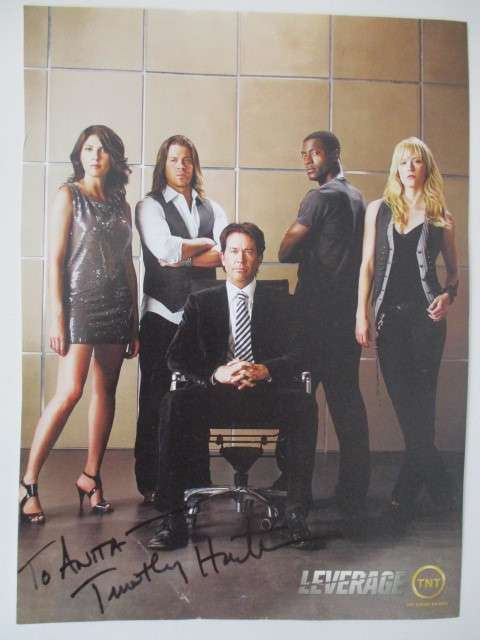 AUTOGRAPHED / SIGNED - TIMOTHY HUTTON  - LEVERAGE  -  A4