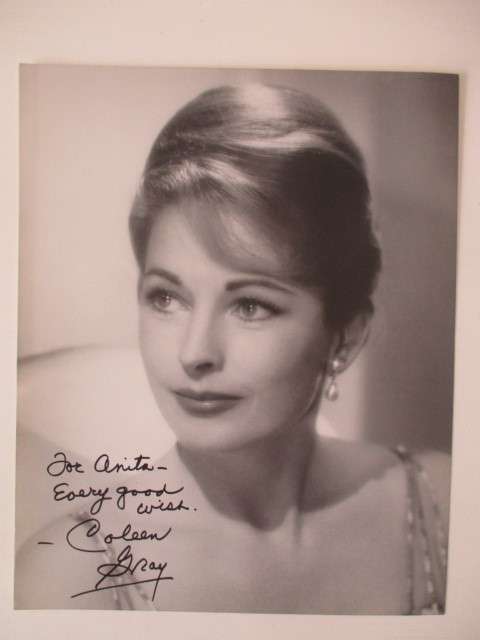 AUTOGRAPHED / SIGNED  - COLEEN  GRAY  - VINTAGE ACTRESS A4 SIZE