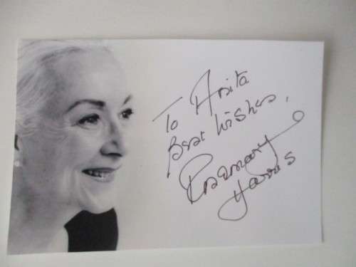 AUTOGRAPHED / SIGNED ROSEMARY HARRIS   -  SPIDERMAN APP POSTCARD SIZE