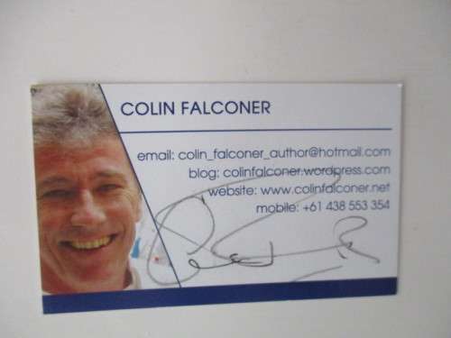 AUTOGRAPHED SIGNED - COLIN FALCONER  - AUTHOR LETTER AND CARD