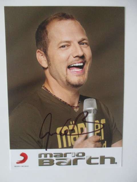 AUTOGRAPHED / SIGNED  - MARIO BARTH  - GERMAN COMEDIAN LARGER THAN POST CARD
