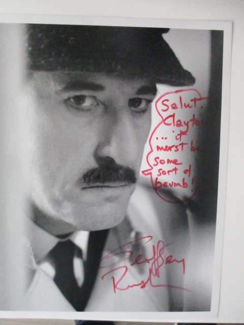 AUTOGRAPHED / SIGNED - GEOFFREY RUSH PIRATES OF THE CARRIBEAN A4 SIZE