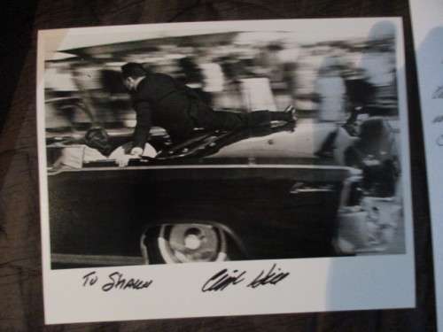 AUTOGRAPHED / SIGNED - PHOTO AND LETTER CLINT HILL BODY GUARD OF JFK