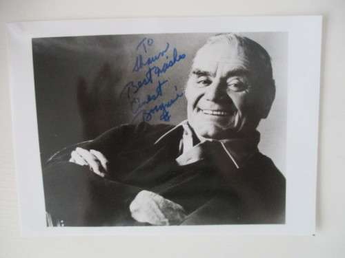 AUTOGRAPHED - ERNEST BORGNINE - THE POSIODON ADVENTURE   AIR WOLF  17 CM X 12 1/2 CM