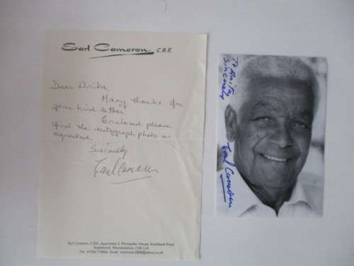 AUTOGRAPHED / SIGNED - EARL CAMERON - JAMES BOND AND HAND WRITTEN  LETTER