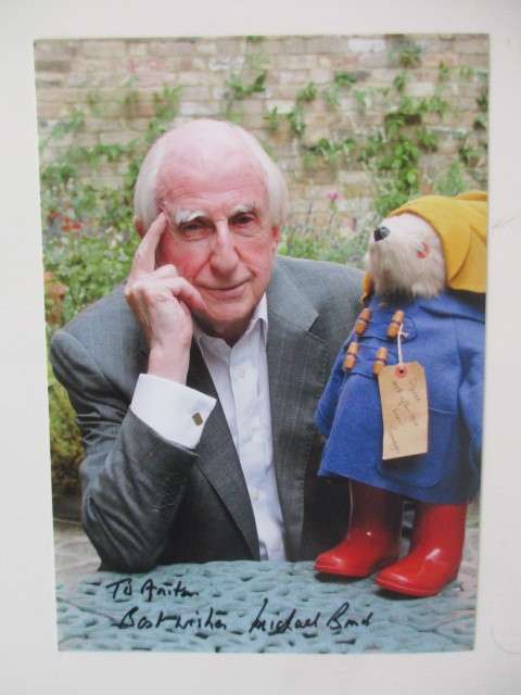 AUTOGRAPHED / SIGNED - MICHAEL BOND  INVENTOR - PADDINGTON BEAR