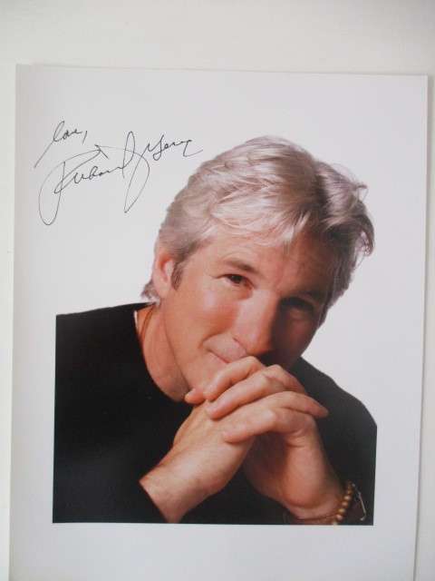 TWO PRINTED AUTOGRAPHS RICHARD GERE -