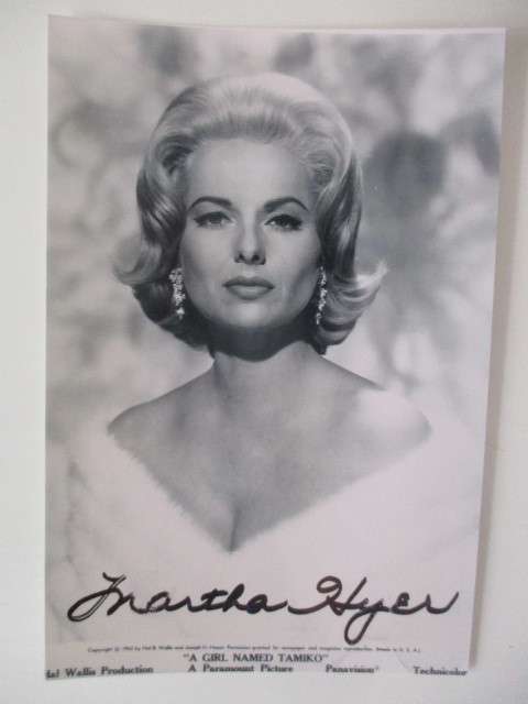 AUTOGRAPHED / SIGNED - MARTHA HYER - A GIRL NAMED TAMIKO   -  BIT BIGGER THAN POST CARD