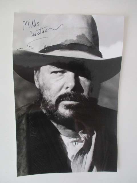 AUTOGRAPHED / SIGNED - MILLS WATSON - COWBOY ACTOR  12 1/2CM X  19 CM