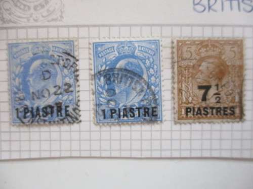 BRITISH LEVANT - SYRIA PALESTINE - OVER PRINTS 3 STAMPS