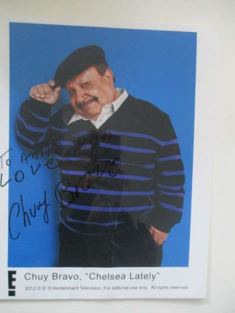 AUTOGRAPHED / SIGNED - CHUY BRAVO  - CHELSEA LATELY / SPLASH  SIZE A4