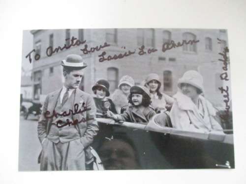 AUTOGRAPHED / SIGNED - LASSIE LOU AHERN - OUR GANG NOTE CHARLIE CHAPLIN
