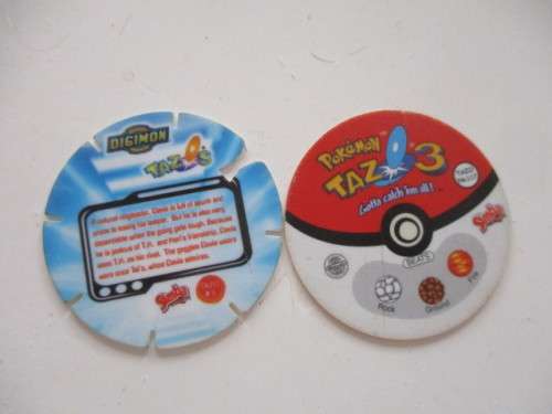 POKEMON AND DIGIMON SIMBA TAZOS  -  6 PIECES