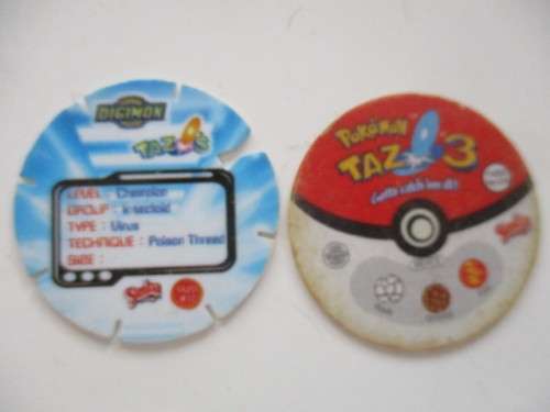 POKEMON AND DIGIMON SIMBA TAZOS  -  6 PIECES