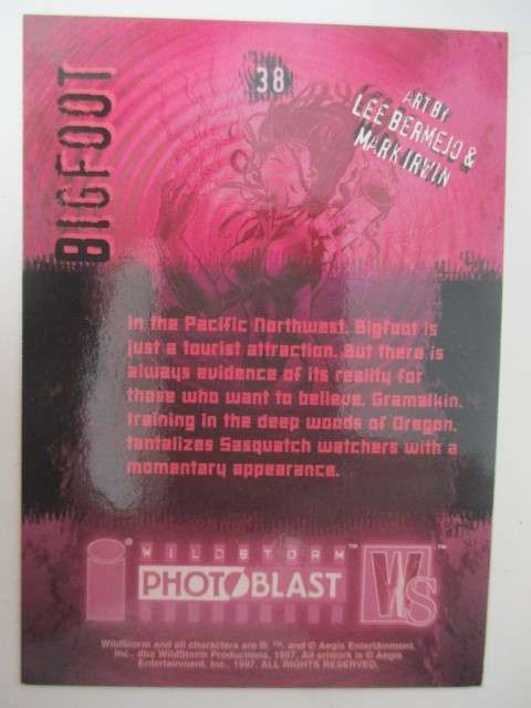 PHOTOBLAST  - WILDSTORM TRADING CARDS - BIGFOOT NO. 38
