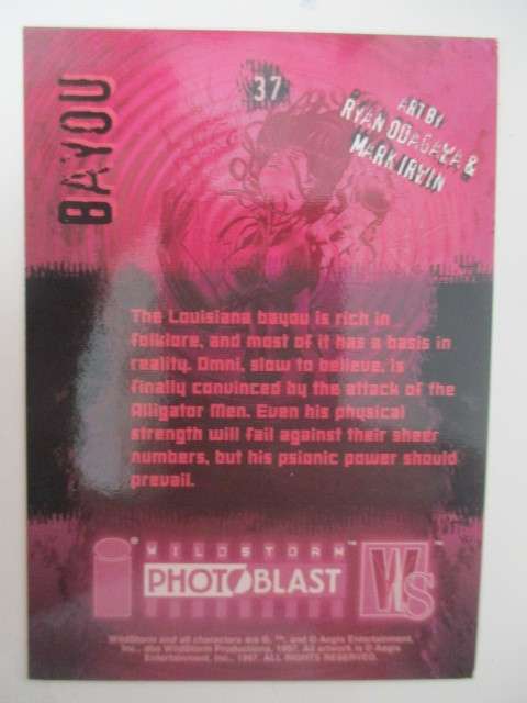 PHOTOBLAST WILD STORM TRADING CARDS -  BAYOU NO. 37